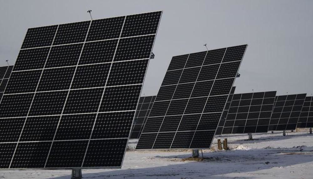Solar panels near Northwest State Corrections Facility, 1-20-2015